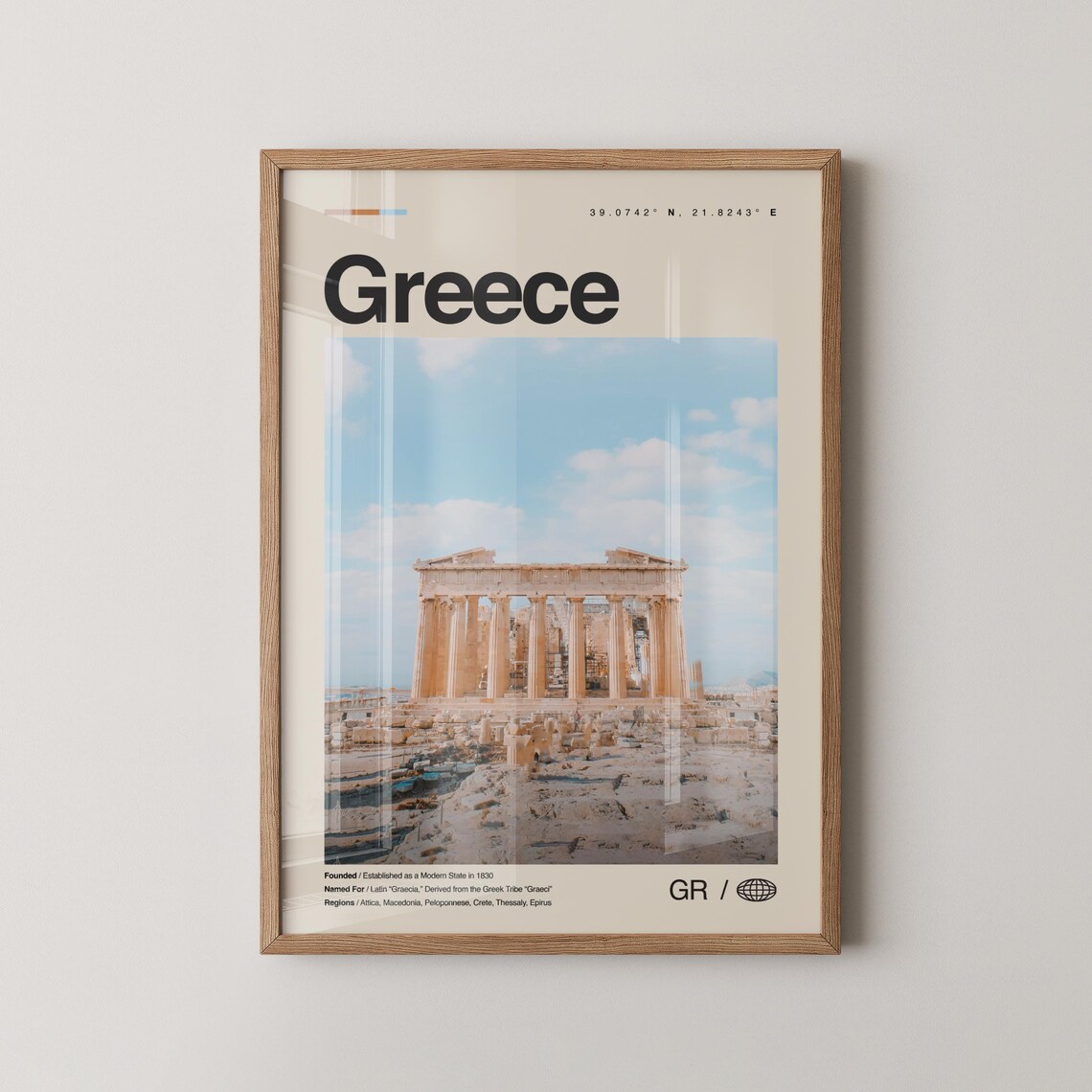 Greece Athens Parthenon Acropolis Ruins Sunny Travel Photo Poster