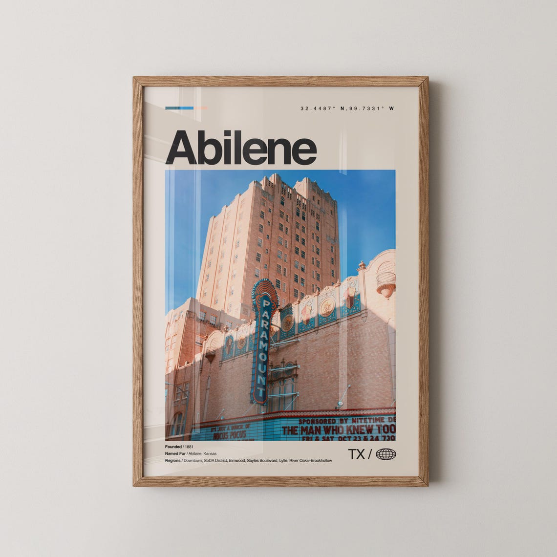 Abilene Texas Historic Paramount Theatre Marquee Photo Travel Poster