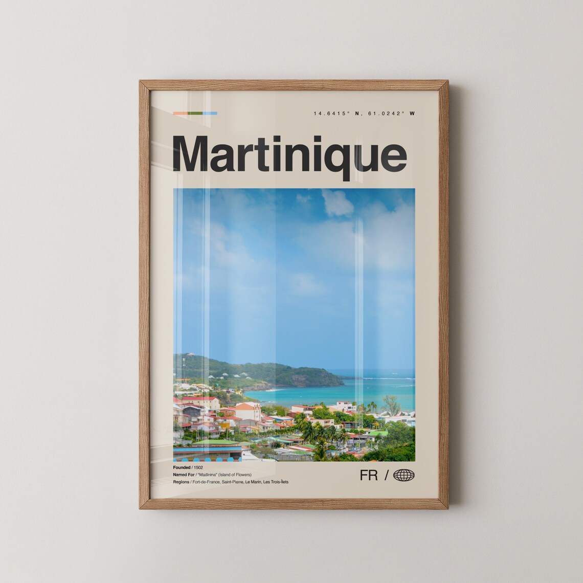 Martinique Travel Poster, Fort-de-France Caribbean