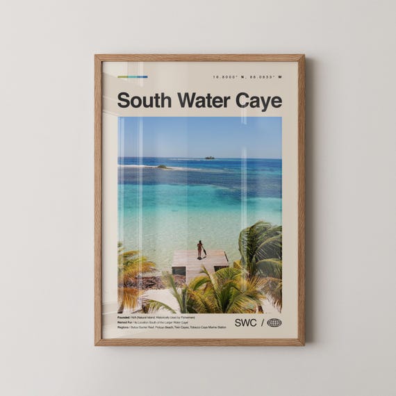 South Water Caye Print Wall Art Poster Photo Dcor Belize