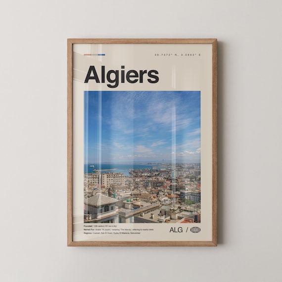 Algiers Bay Cityscape Photo Minimalist Algeria Country Wall Art