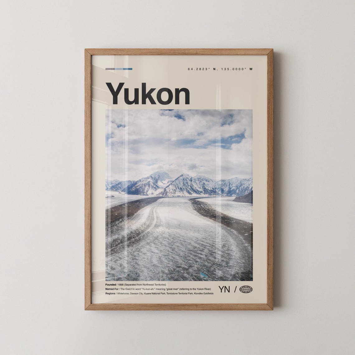 Yukon Canada Glacier Valley Snowy Mountain Landscape Photo Poster