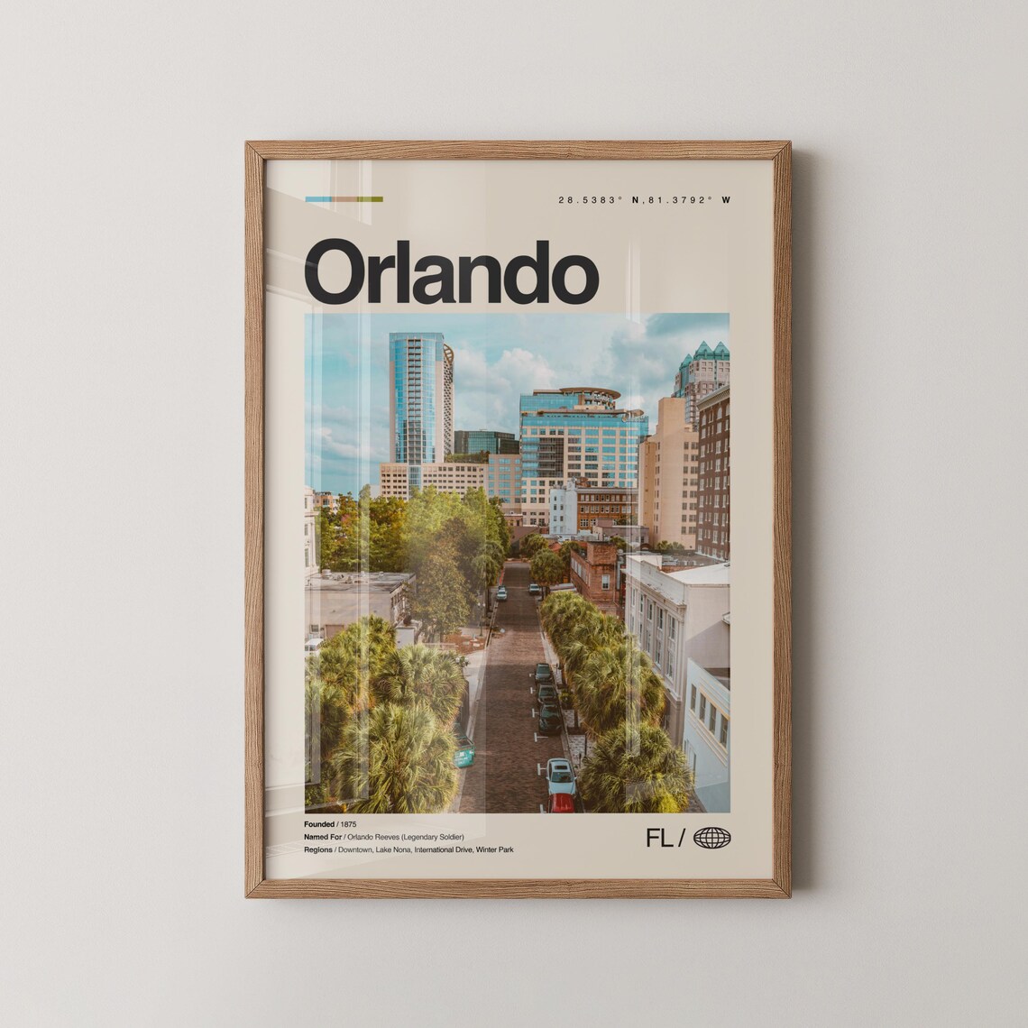 Orlando Florida Downtown Skyline City Photography Travel Poster
