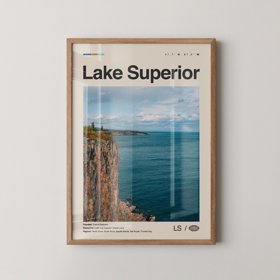 Lake Superior Rugged Cliff Shoreline Autumn Great Lakes Poster