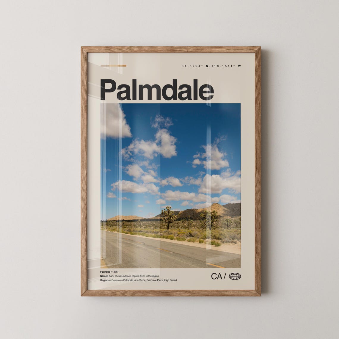 Palmdale California High Desert Joshua Tree Travel Art Poster