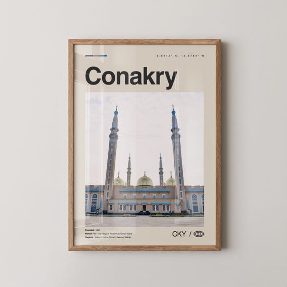 Conakry Print Wall Art Poster Photo Dcor Guinea Knakiri Africa