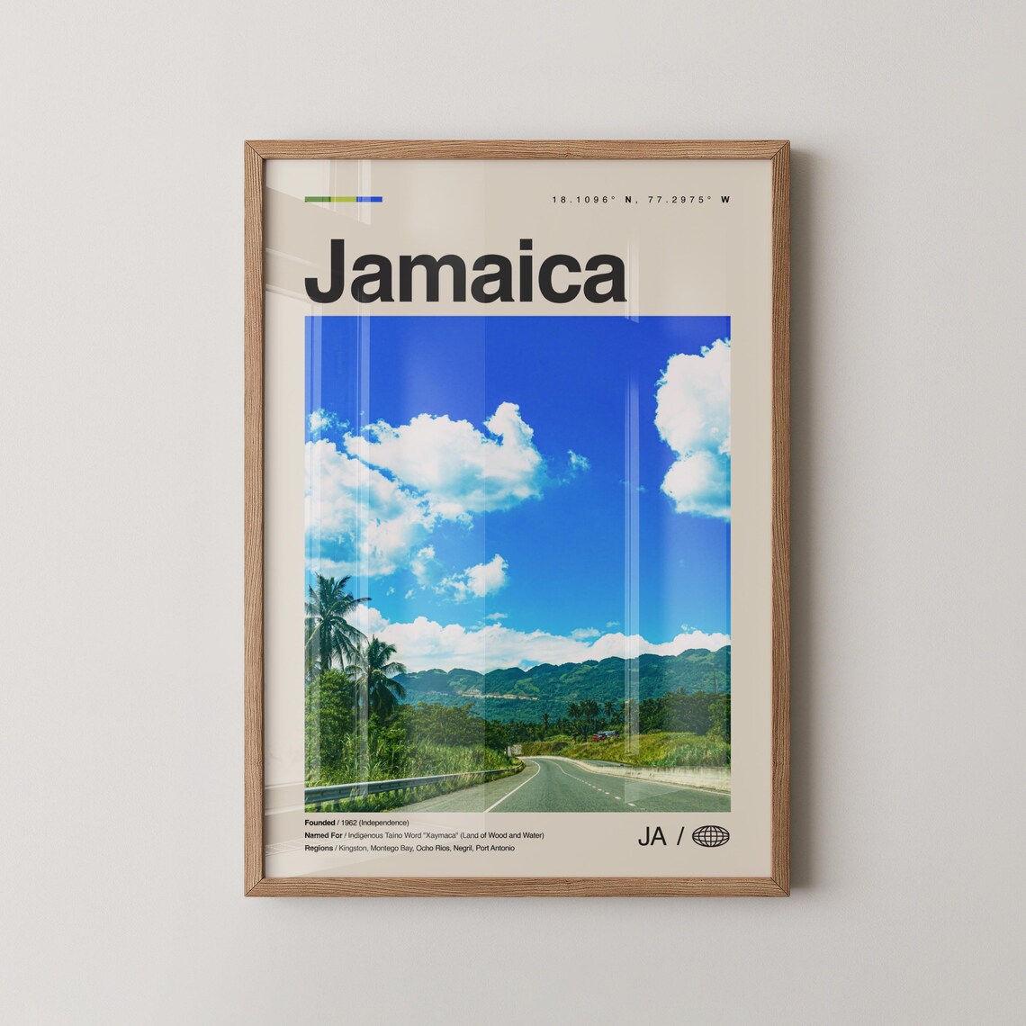 Jamaica Mountain Highway Palm Tropical Road Photo Travel Poster