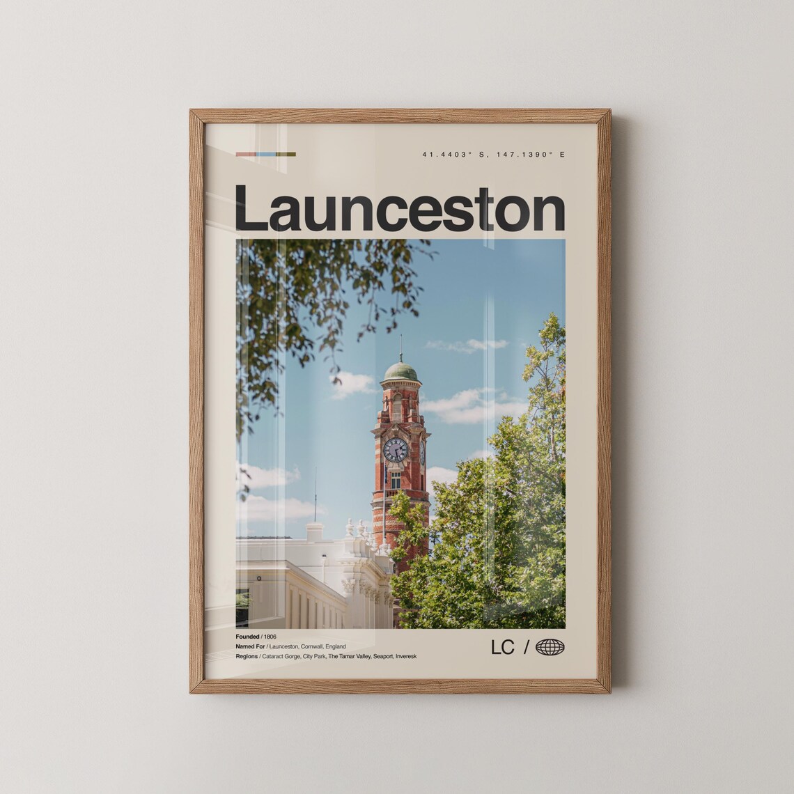 Launceston Tasmania Heritage Clock Tower Photo Travel Poster