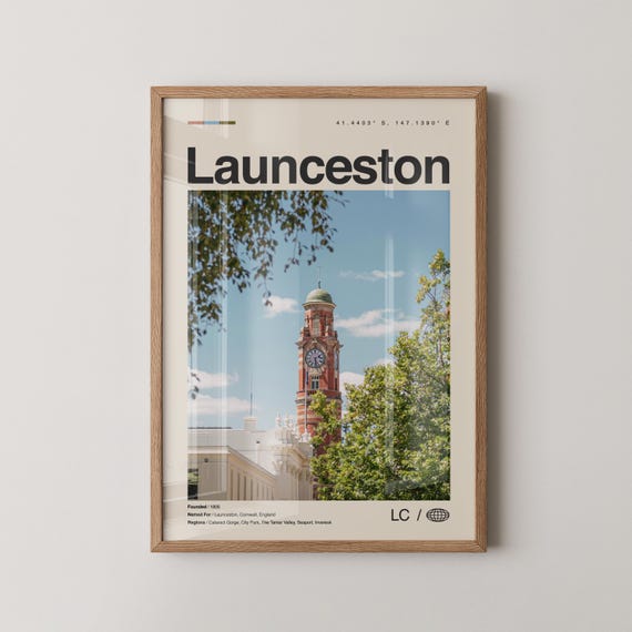 Launceston Print Wall Art Poster Photo Dcor Map