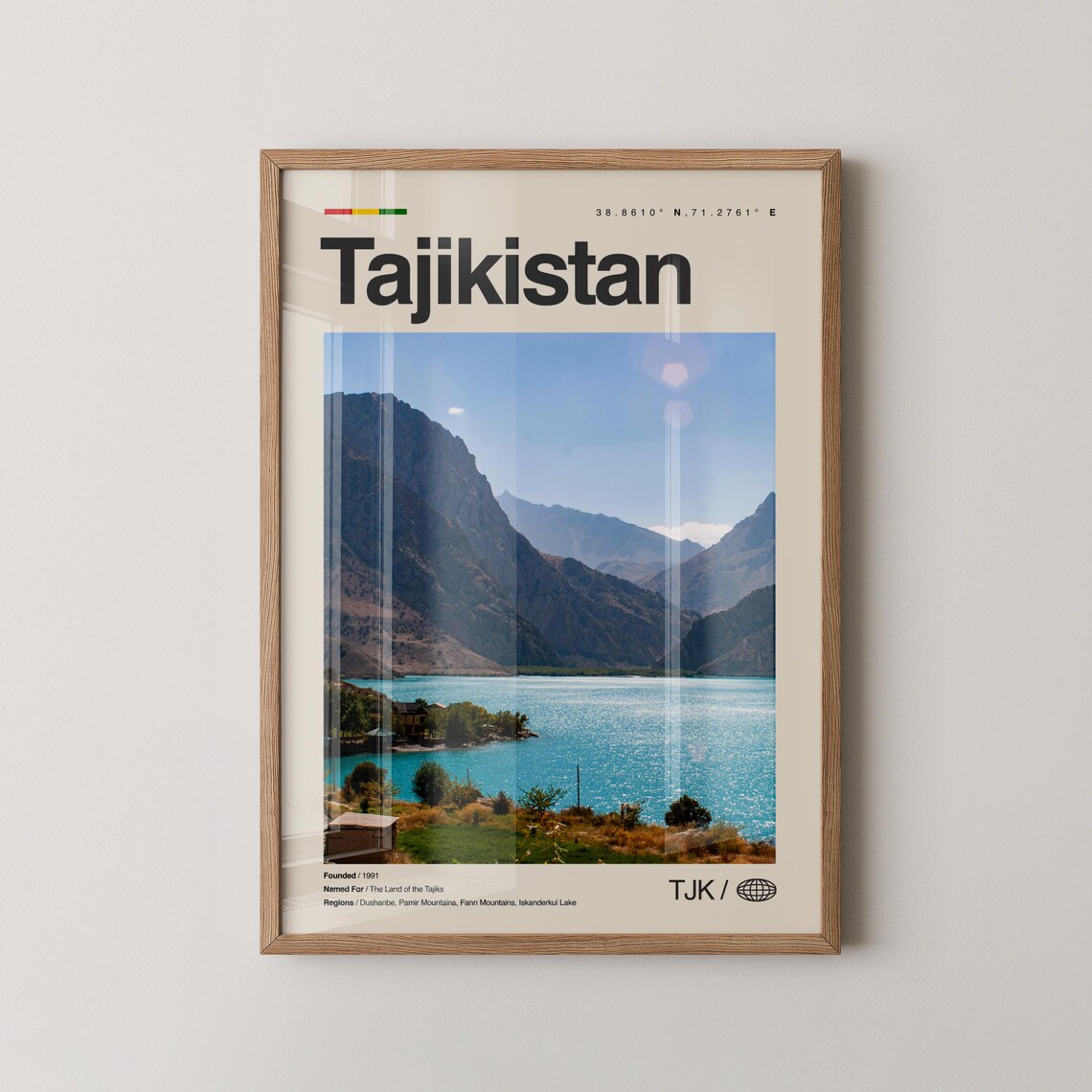 Tajikistan Iskanderkul Lake Fann Mountains Photo Travel Poster