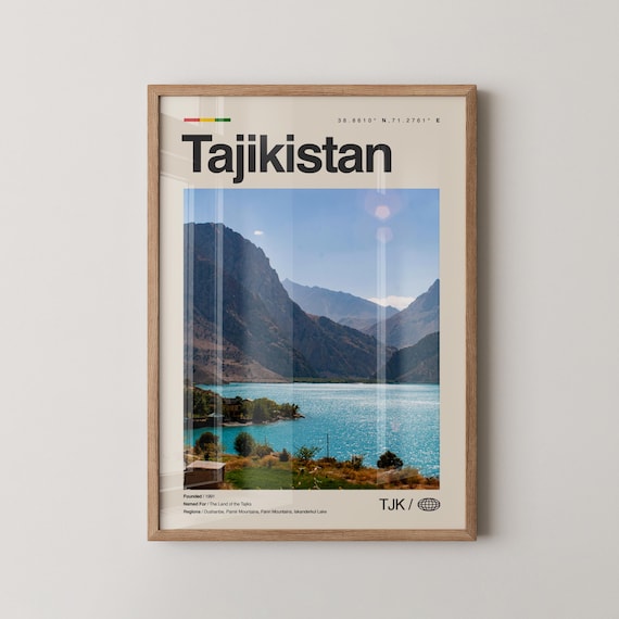 Tajikistan Iskanderkul Lake Fann Mountains Photo Travel Poster