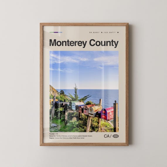 Monterey Print Wall Art Poster Photo Bay Aquarium Cannery Row Pacific Grove