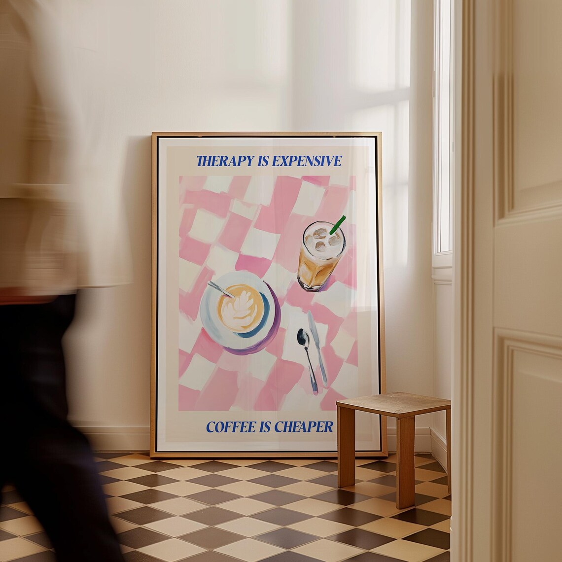Therapy Is Expensive Coffee Print Modern Coffee Poster Trendy Coffee Poster Cappucino Poster Bistro Coffee Print - Image 3