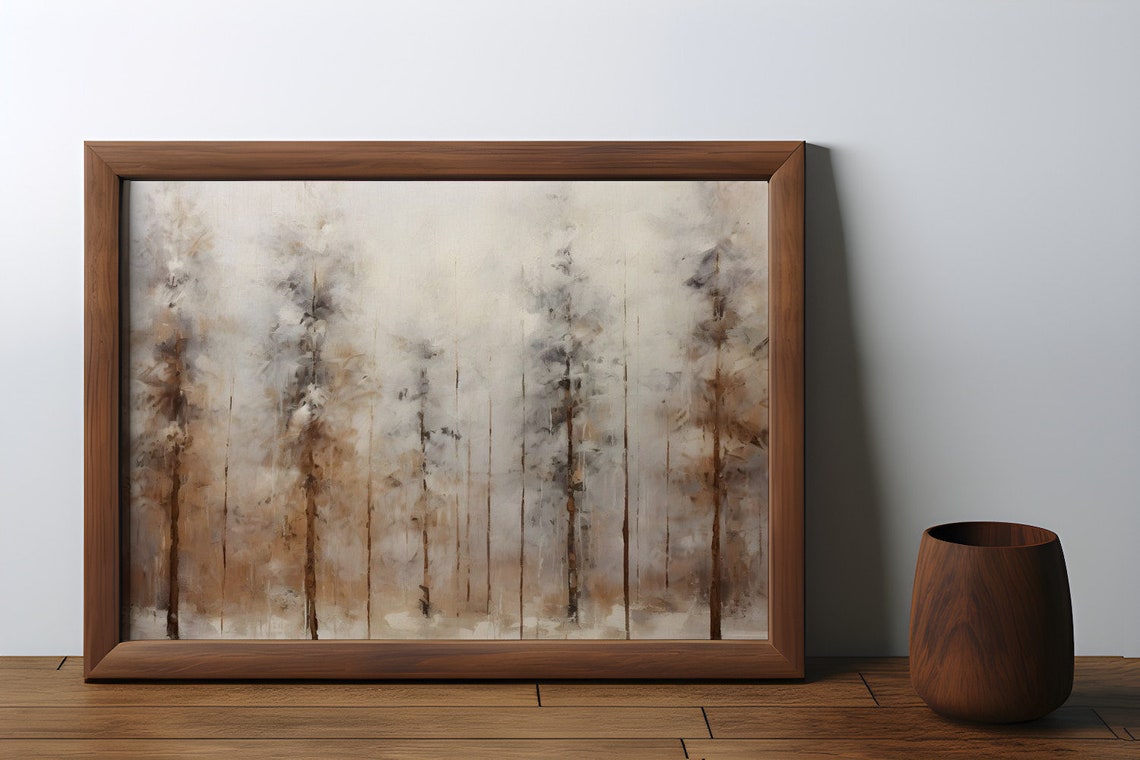 Mist Among The Pines Antique Print - Image 4