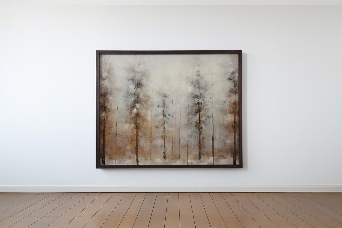 Mist Among The Pines Antique Print - Image 3
