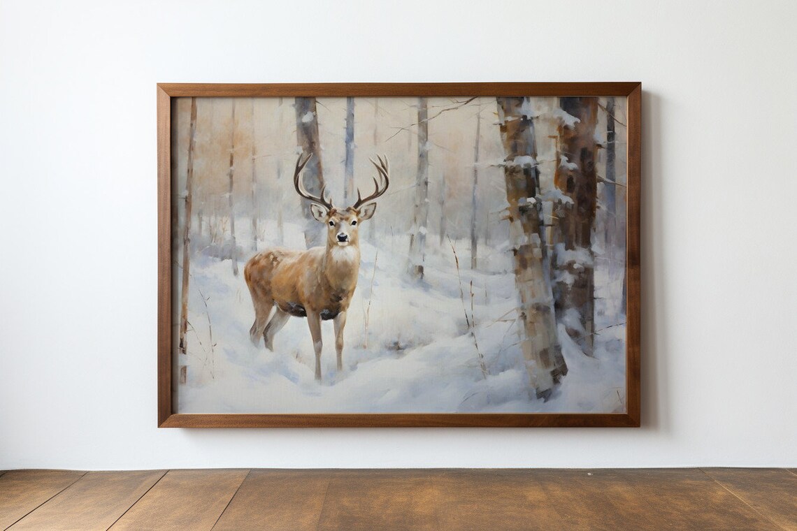 Silent Sentinel Of The Snow, Vintage Art Print - Image 3