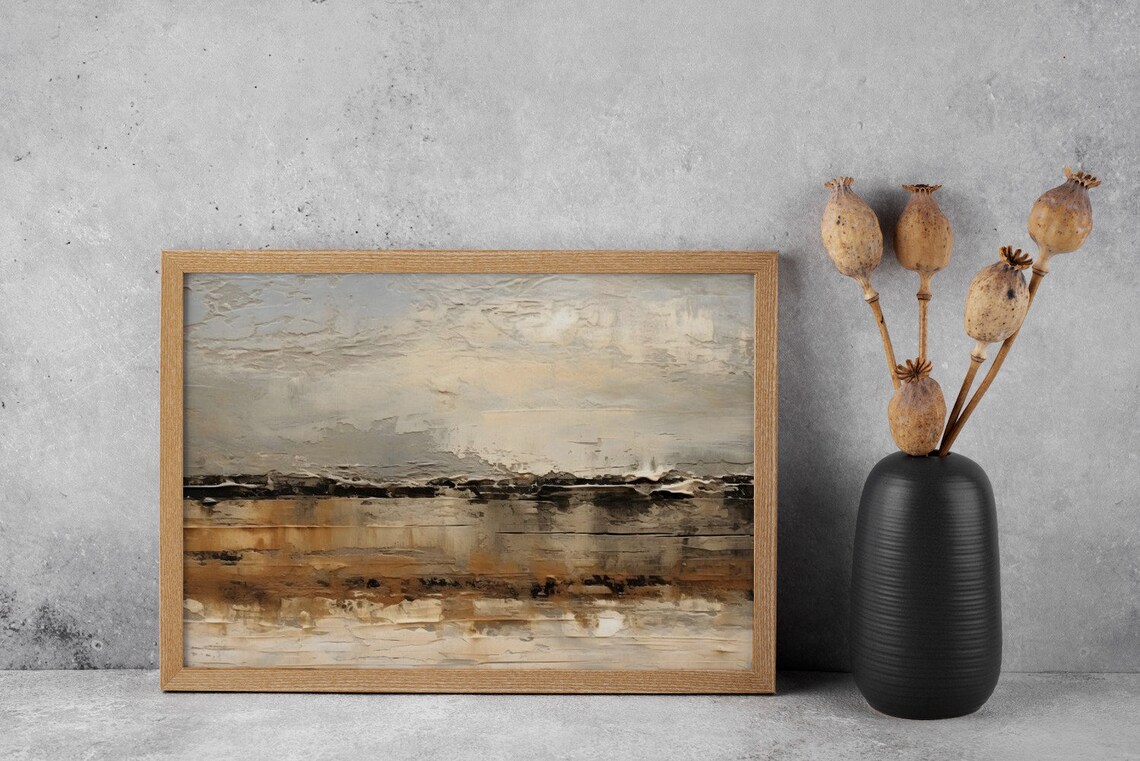 Abstract Horizons Earth Meets Sky Antique Print - Image 3