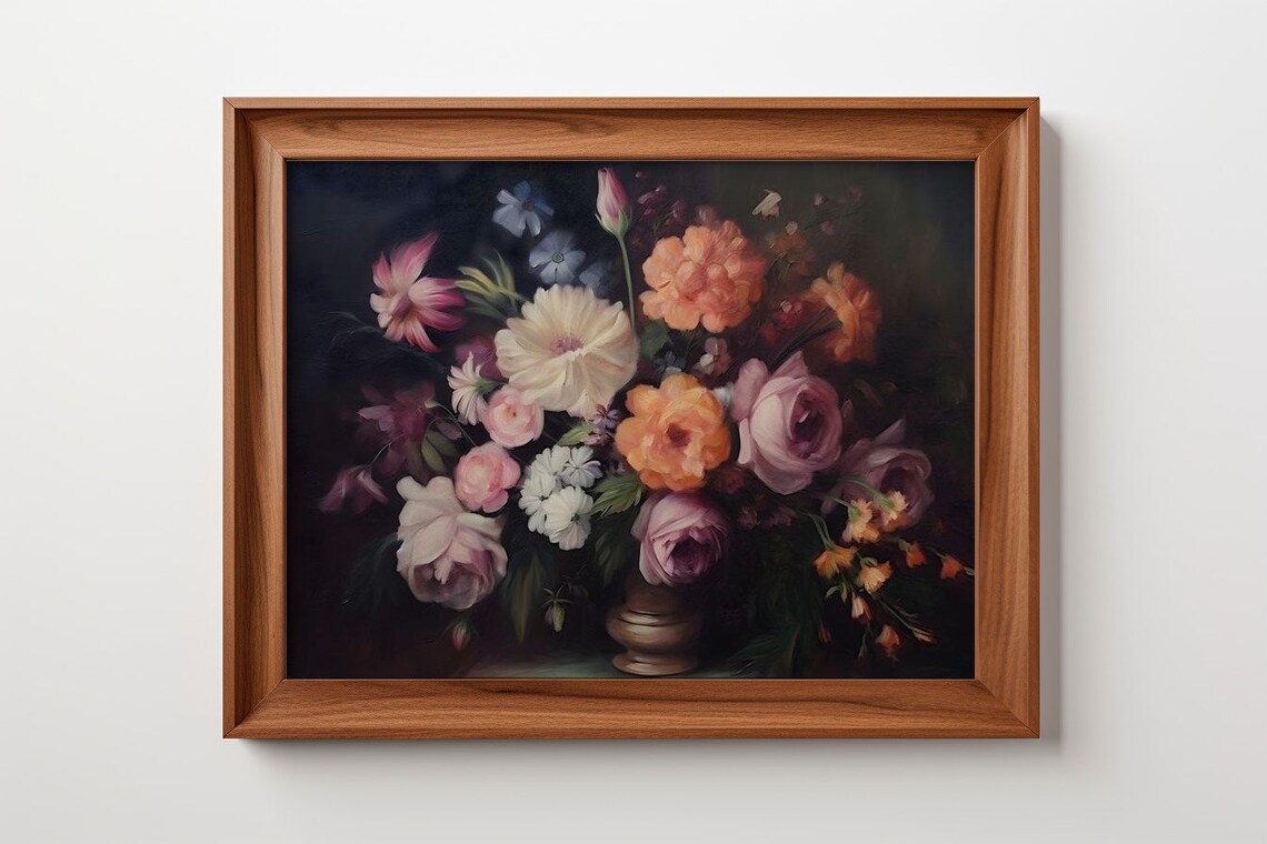 Bouquet Brilliance Antique Floral Art Print