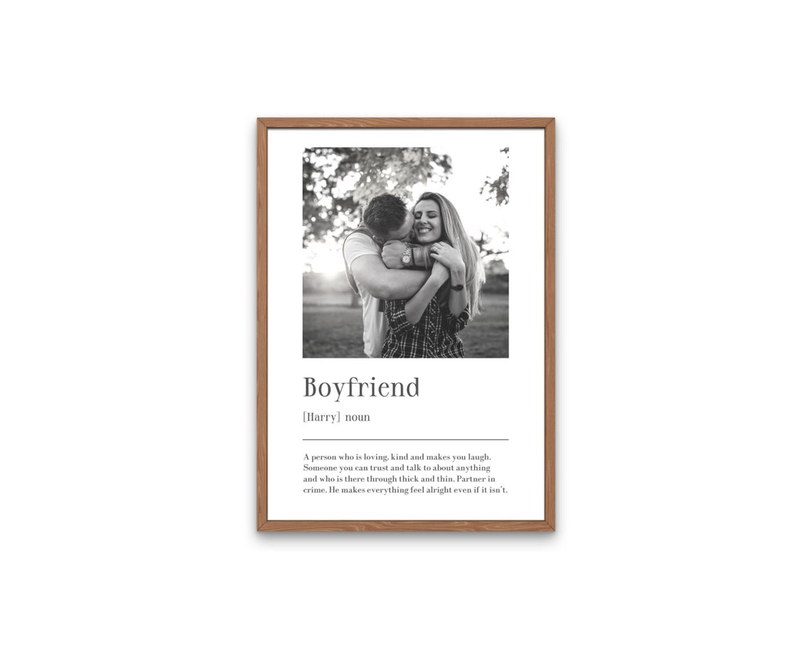 Boyfriend Definition Liam Personalised Couple Photo Gift Print - Image 4
