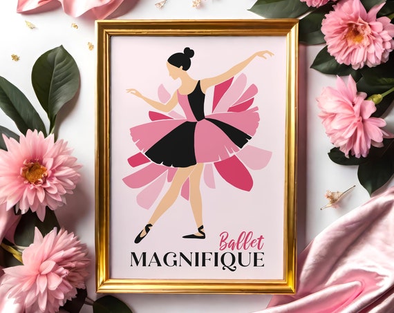 Stunning Ballet Pink Poster Elegant Ballerina Graceful Wall Art For Dance Enthusiasts Ballet Studio Girls Bedroom Decor Pink Tones