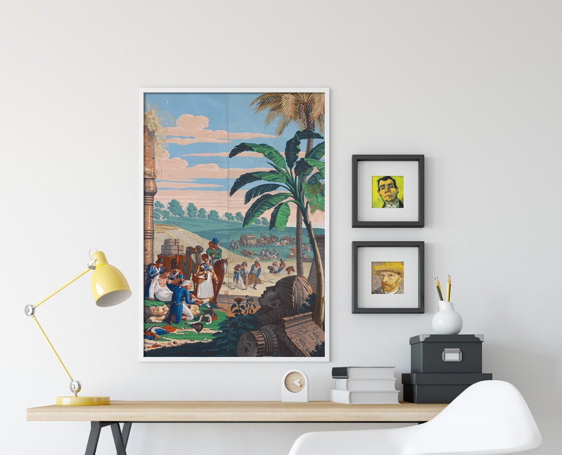 Battle of Heliopolis Egyptian Camp Antique Panoramic Wallpaper Poster - Image 4