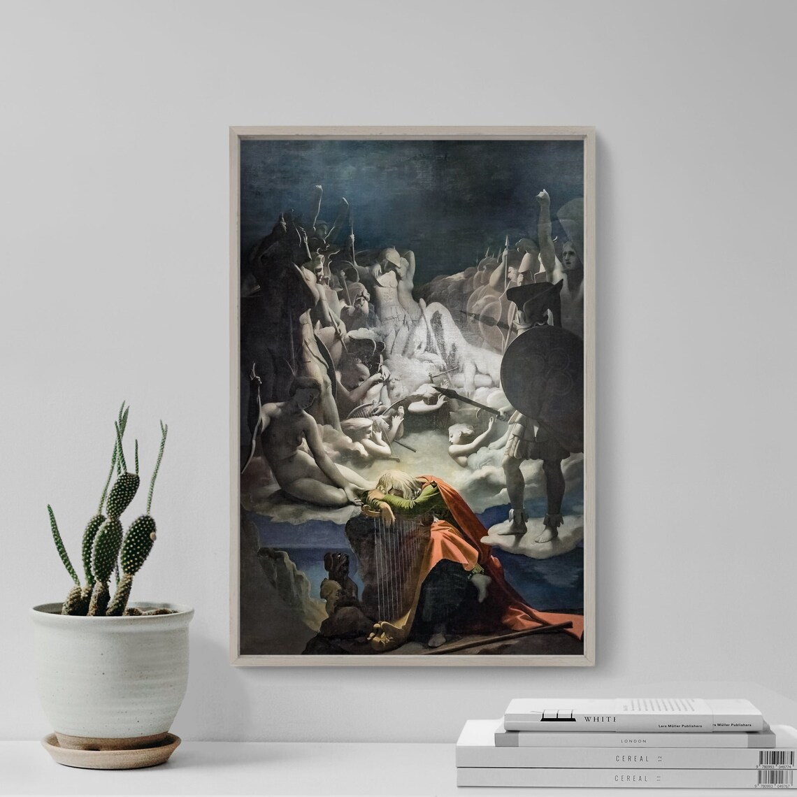 Dream of Ossian Slumbering Harpist Spectral Warriors Painting Poster - Image 4