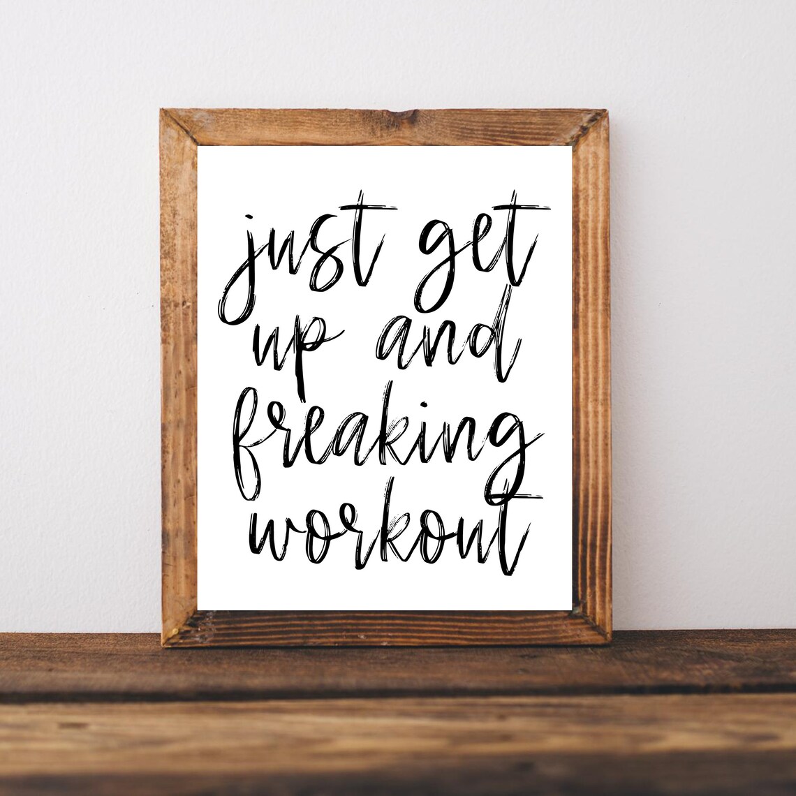 Workout Gym Art Print, Home Fitness Quote Decor
