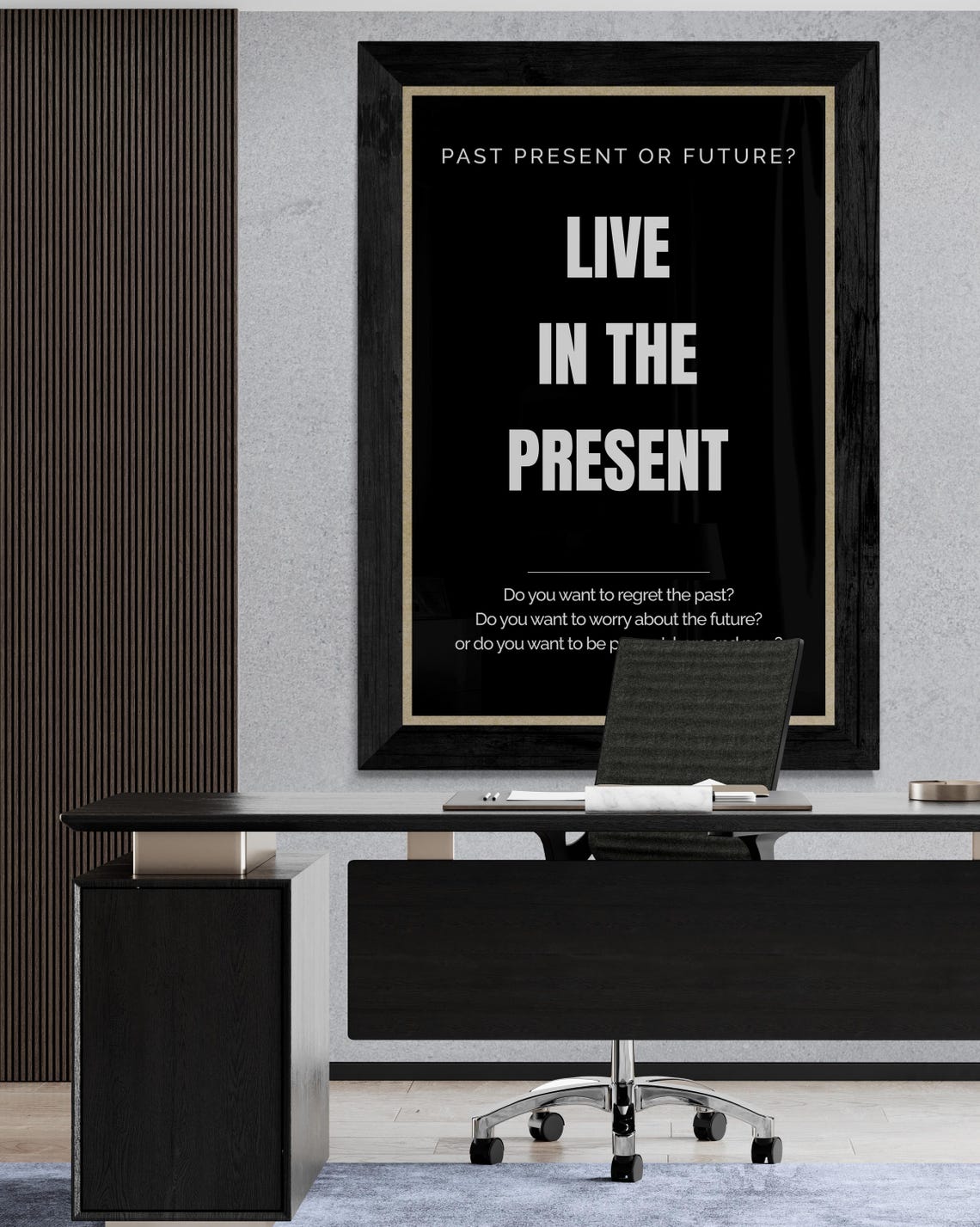 Past Present Or Future Live In The Present Mindset Quote Poster - Image 2