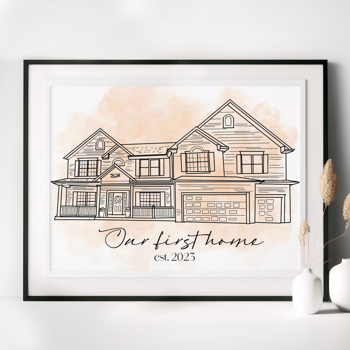 Custom House Drawing Housewarming Gift Drawing From House Photo Personalized House Portrait New Home Gift First Home Gift - Image 3