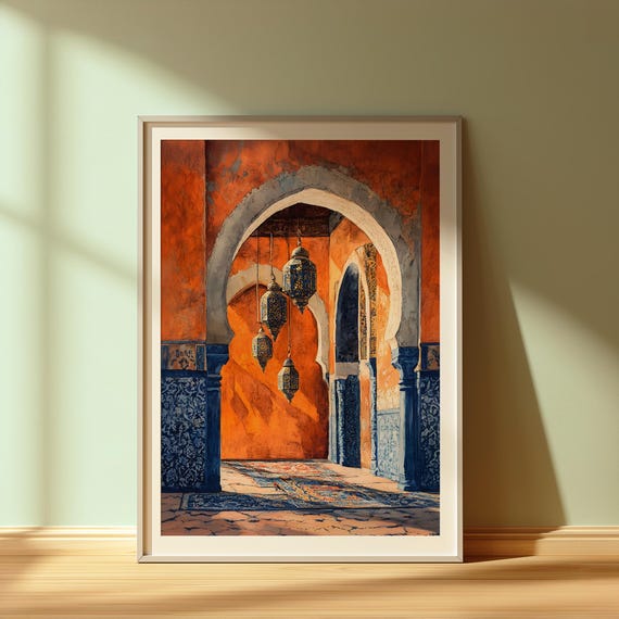 Boho Wall Art Vibrant Moroccan Lantern Print Poster Prints For Home Decor With Exotic