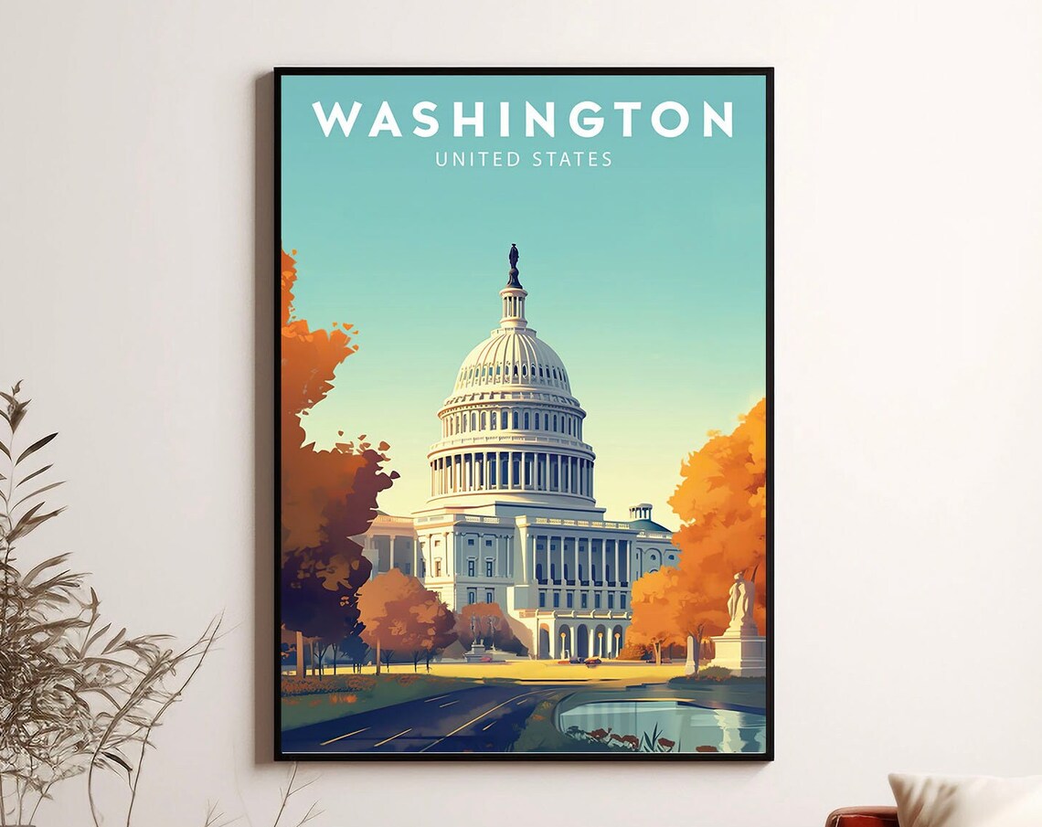 Washington DC Minimalist Travel Poster, USA