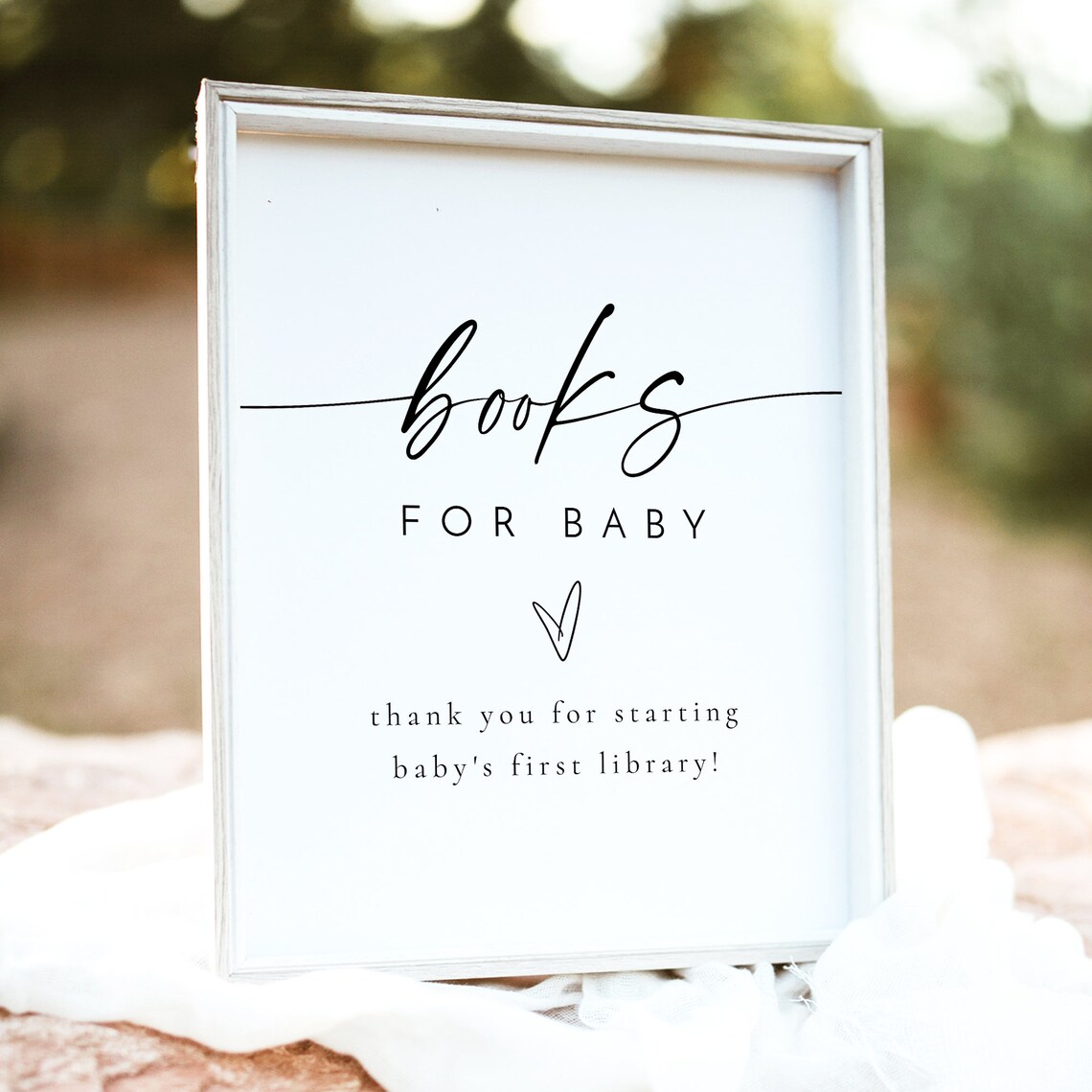 Books for Baby Baby Shower Book Sign Minimalist Printable Poster - Image 2