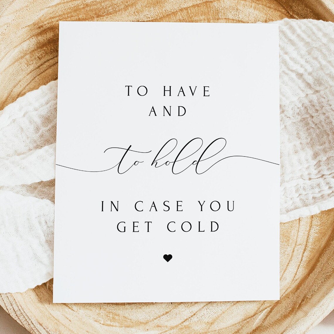 To Have and To Hold Wedding Blanket Sign Minimalist Printable Poster - Image 2