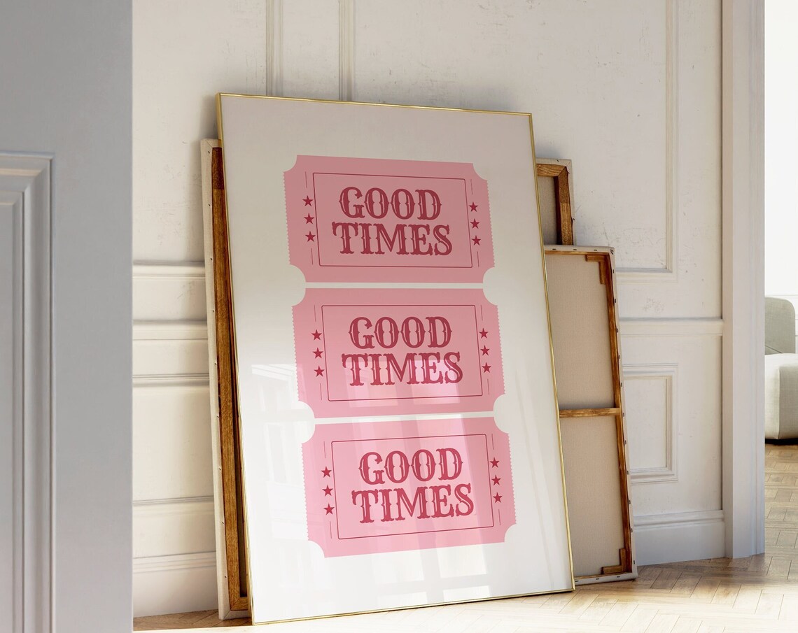 Good Times Ticket, Preppy Coastal Art Print