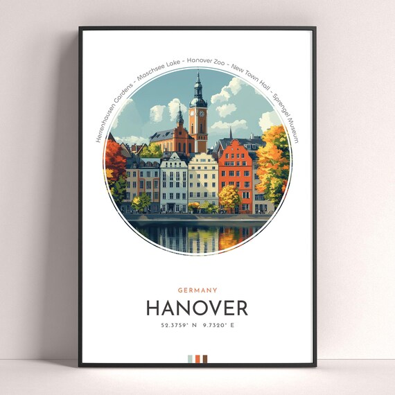 Hanover Germany Herrenhausen Gardens Old Town View Travel Poster