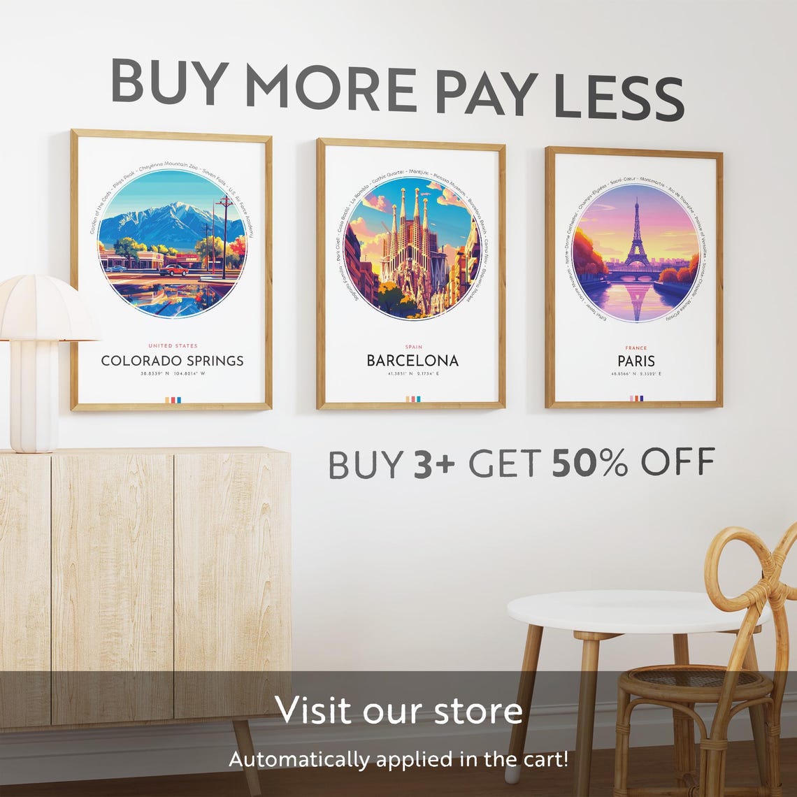 Colorado Springs City Poster United States Travel Print Wall Art Travel Gift Landscape City Art Wall Decor - Image 3