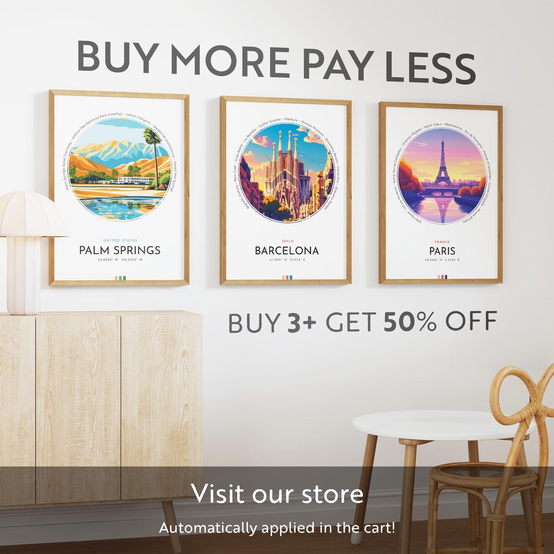 Palm Springs City Poster, United States Travel Print - Image 3