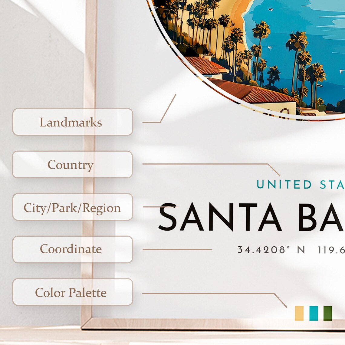 Santa Barbara City Travel Poster, United States - Image 2
