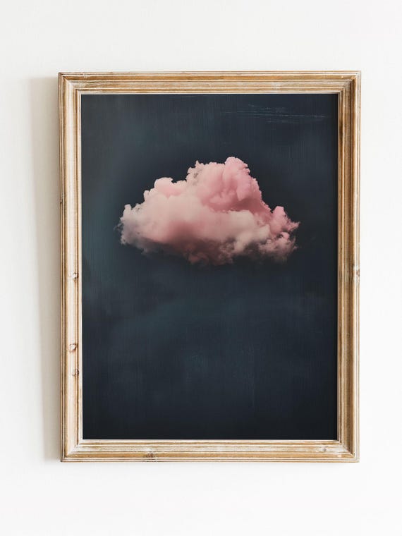 Pink Cloud Art Print Dreamy Wall Decor Modern Minimalist Artwork Unique Atmospheric Home Gift