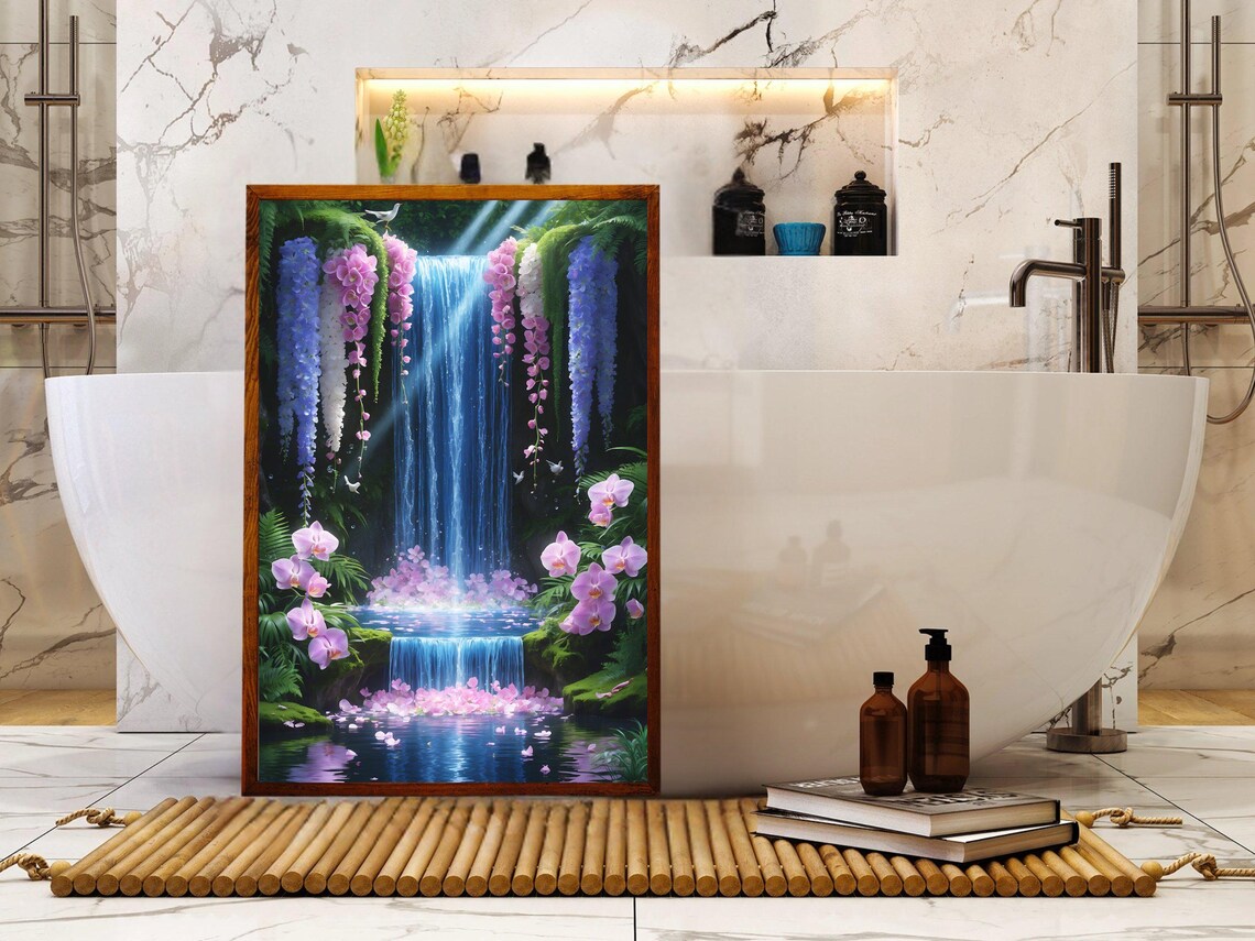 Wisteria Waterfall Orchid Blooms Enchanted Falls Garden Art Print - Image 5