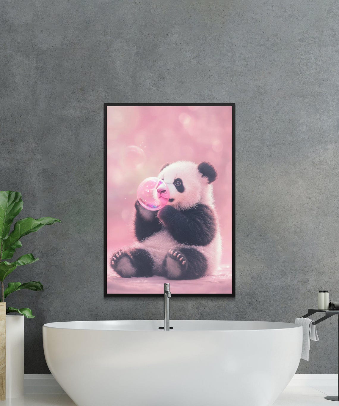 Cute Panda Wall Art Baby Panda Poster Nursery Decor Kids Room Art Pink Baby Panda Print Animal Print For Kids Cute Animal Decor - Image 4