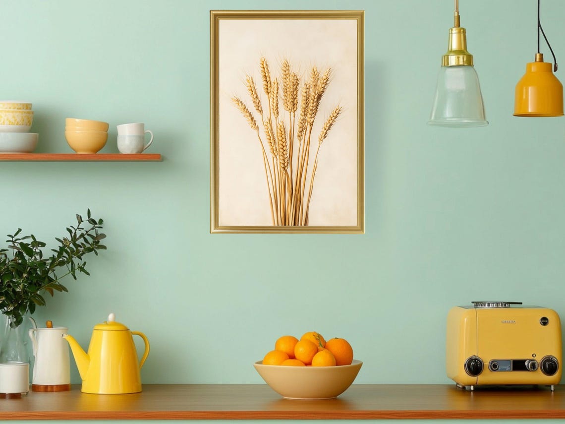 Golden Wheat Stalks Rustic Botanical Countryside Decor Poster - Image 3
