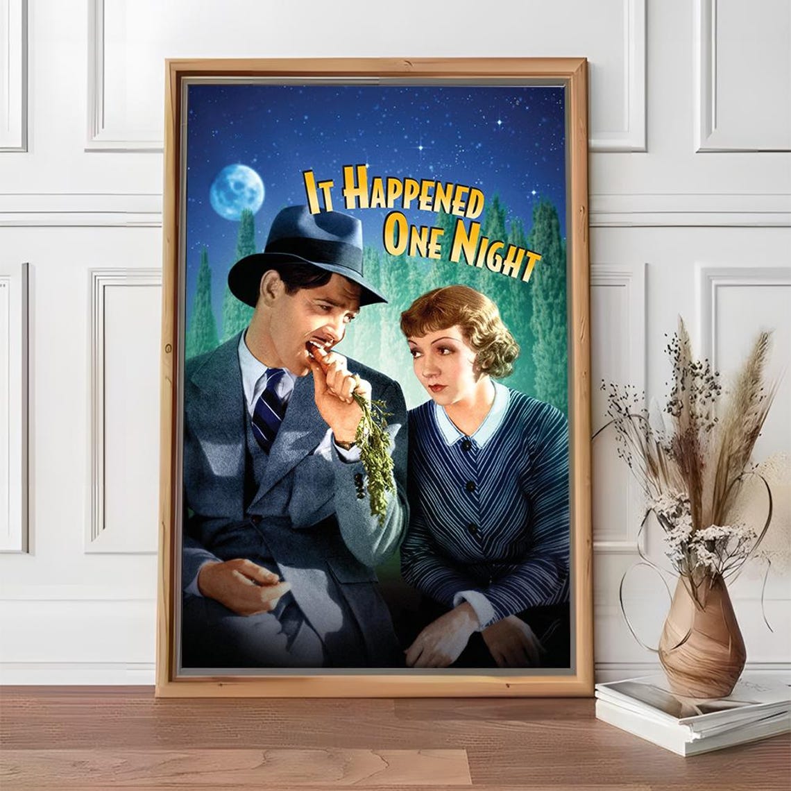 It Happened One Night Clark Gable Moonlit Romantic Comedy Poster - Image 2