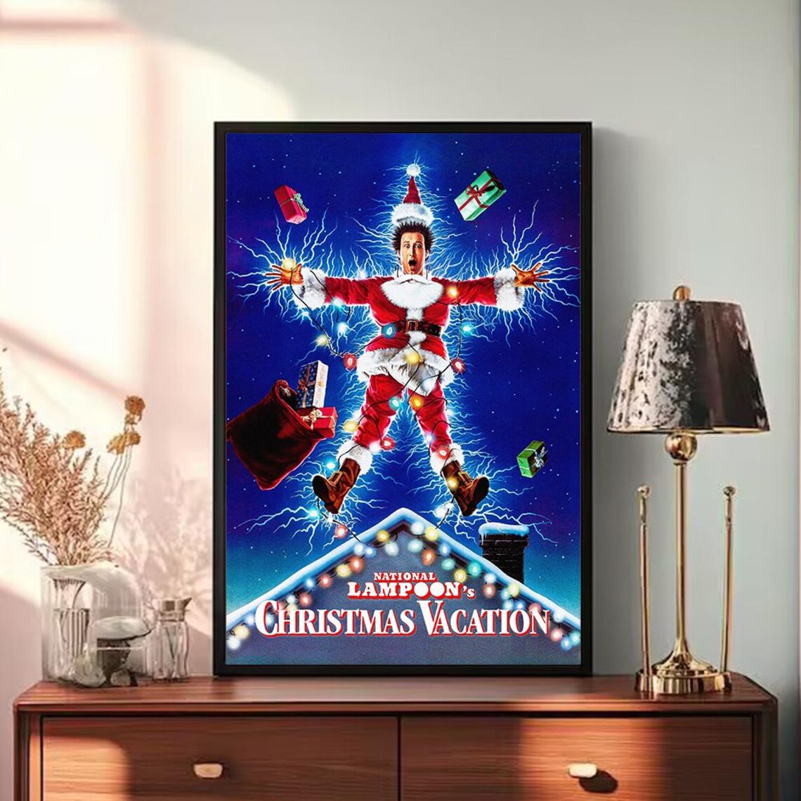 National Lampoons Christmas Vacation Clark Griswold Santa Lights Poster - Image 3