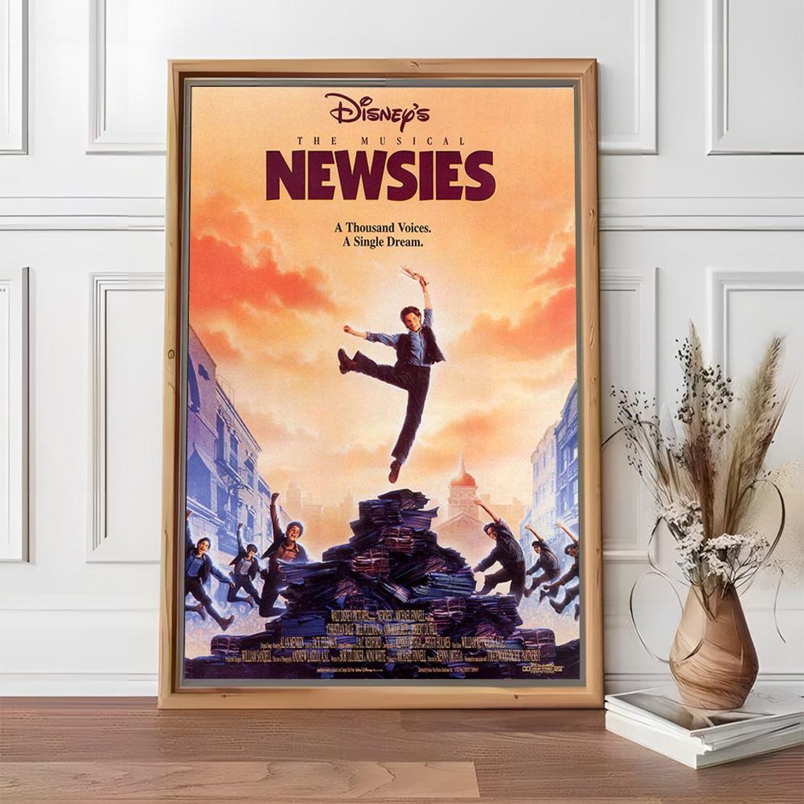 Disney Newsies The Musical Newsboy Dancing Newspaper Stack Poster - Image 2