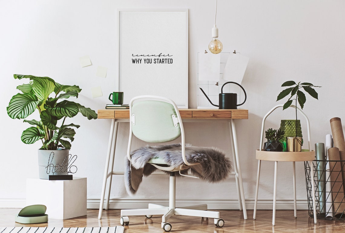 Remember Why You Started Motivational Script Quote Wall Poster - Image 2