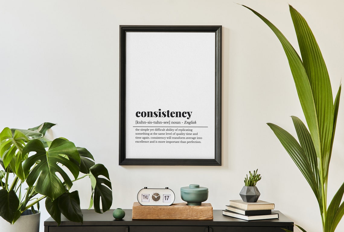 Consistency Definition Noun Motivational Typography Wall Poster - Image 5