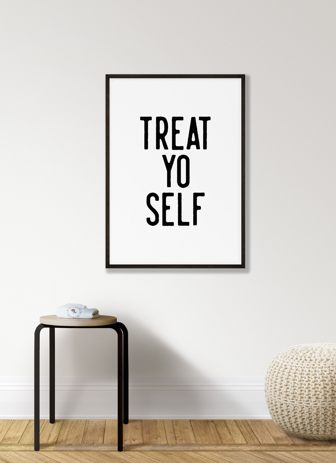 Treat Yo Self Fun Bold Typography Self Care Mantra Wall Poster - Image 4