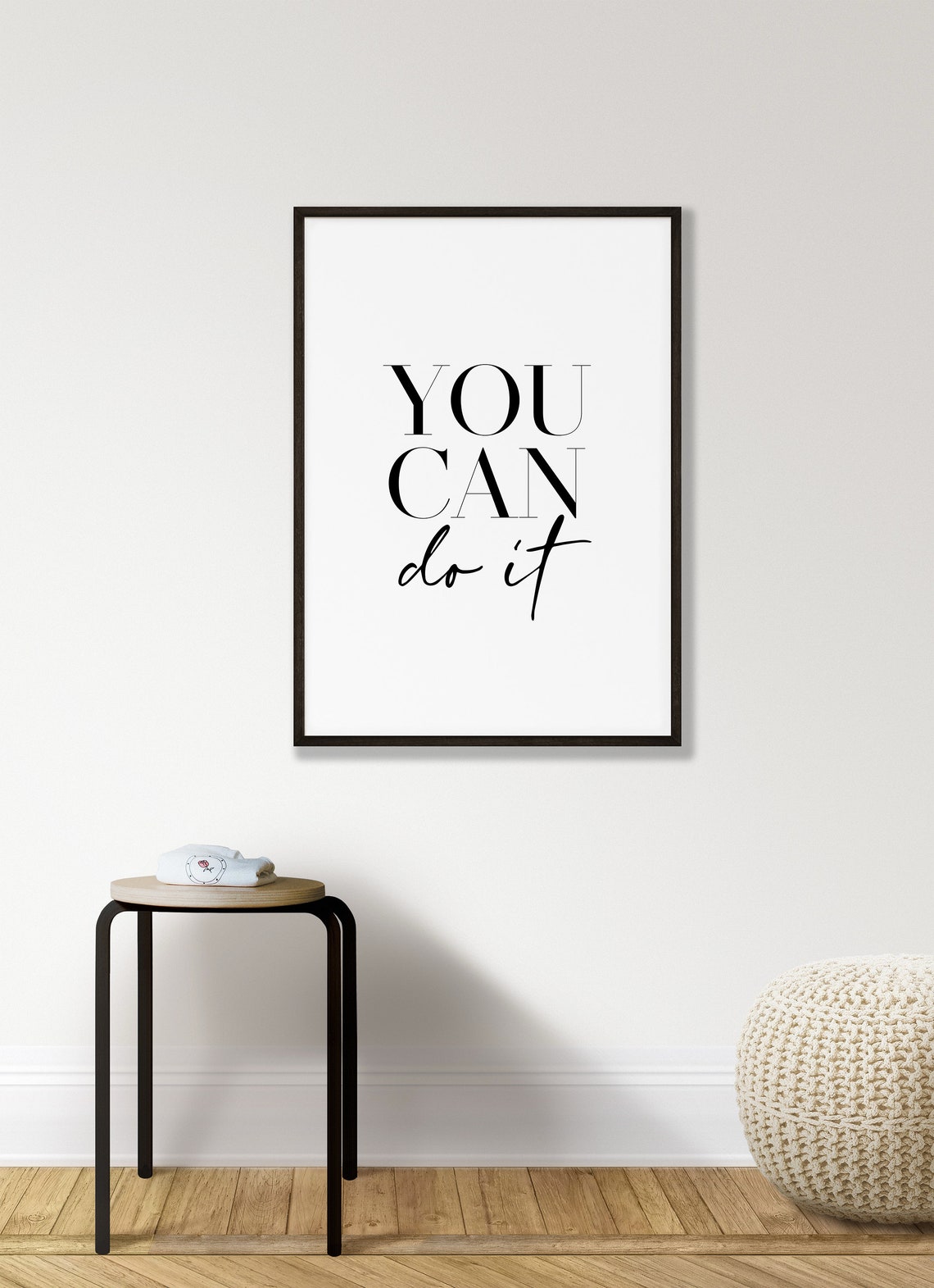 You Can Do It Quote Print Serif Script Motivational Feminist Wall Decor - Image 5