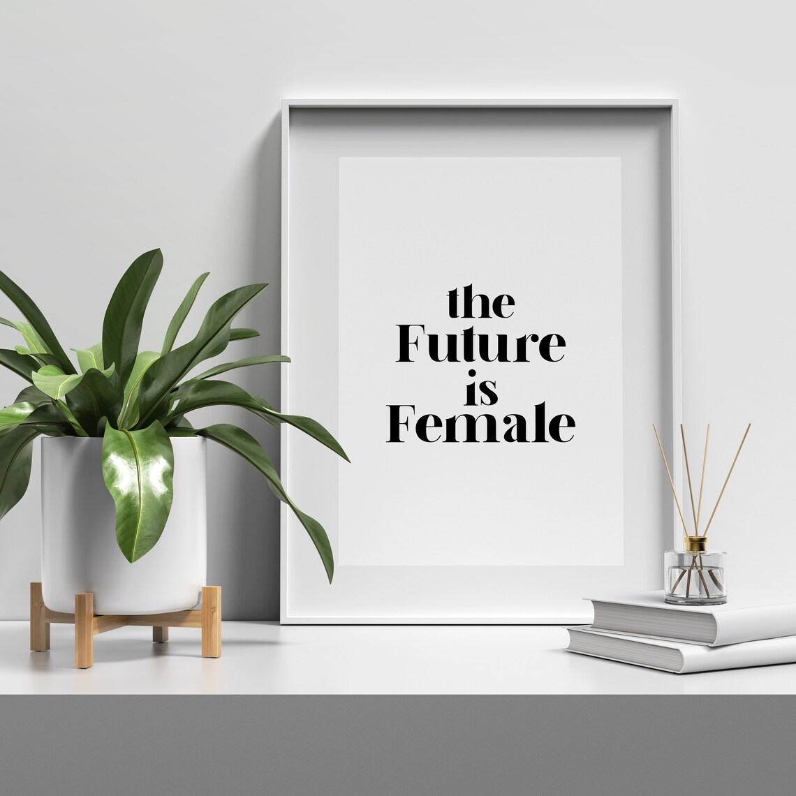 The Future Is Female Bold Feminist Empowerment Serif Quote Poster - Image 5
